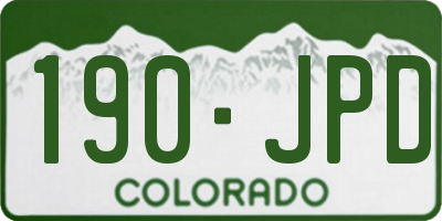 CO license plate 190JPD