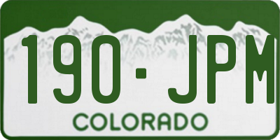 CO license plate 190JPM