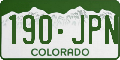 CO license plate 190JPN