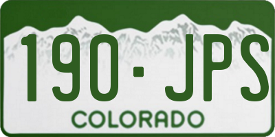 CO license plate 190JPS