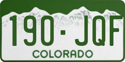 CO license plate 190JQF