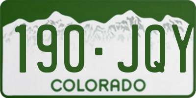 CO license plate 190JQY