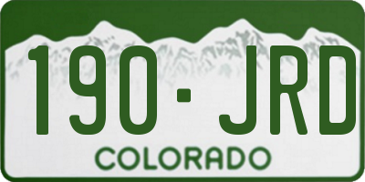 CO license plate 190JRD