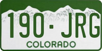 CO license plate 190JRG