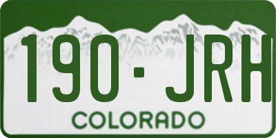 CO license plate 190JRH