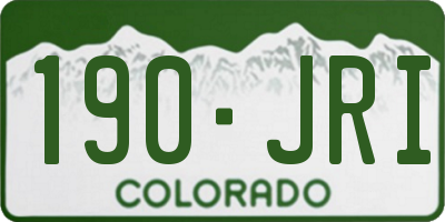 CO license plate 190JRI