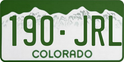 CO license plate 190JRL