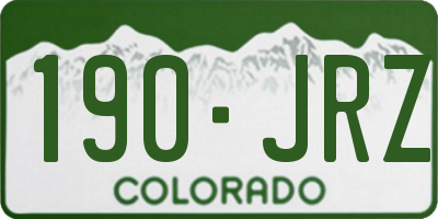 CO license plate 190JRZ