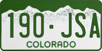 CO license plate 190JSA