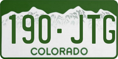 CO license plate 190JTG
