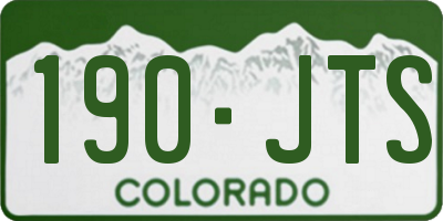 CO license plate 190JTS