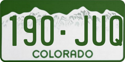 CO license plate 190JUQ