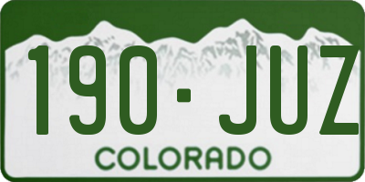 CO license plate 190JUZ