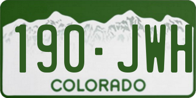 CO license plate 190JWH