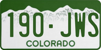 CO license plate 190JWS