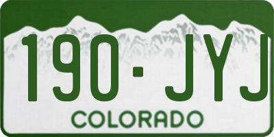 CO license plate 190JYJ
