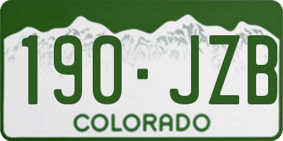 CO license plate 190JZB