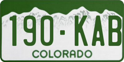 CO license plate 190KAB