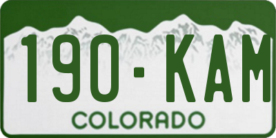 CO license plate 190KAM