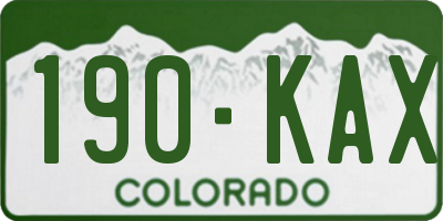 CO license plate 190KAX