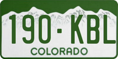 CO license plate 190KBL