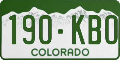 CO license plate 190KBO