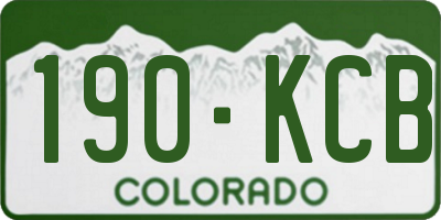 CO license plate 190KCB
