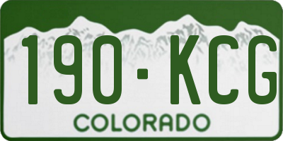 CO license plate 190KCG