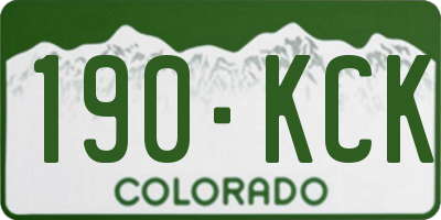CO license plate 190KCK