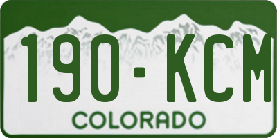 CO license plate 190KCM