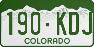 CO license plate 190KDJ