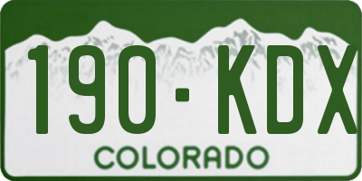 CO license plate 190KDX