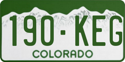 CO license plate 190KEG