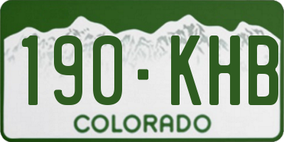CO license plate 190KHB