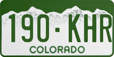 CO license plate 190KHR