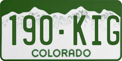 CO license plate 190KIG