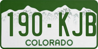 CO license plate 190KJB