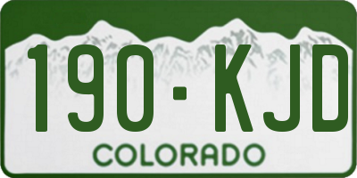 CO license plate 190KJD