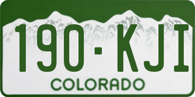 CO license plate 190KJI
