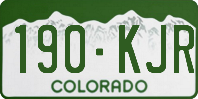 CO license plate 190KJR