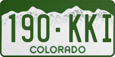 CO license plate 190KKI