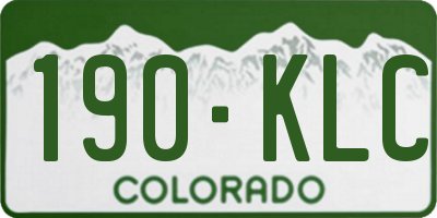CO license plate 190KLC