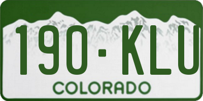 CO license plate 190KLU