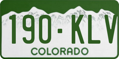 CO license plate 190KLV