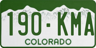 CO license plate 190KMA