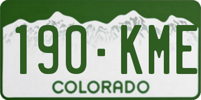CO license plate 190KME
