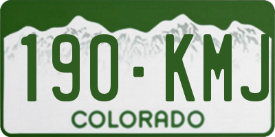 CO license plate 190KMJ