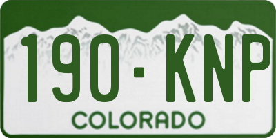 CO license plate 190KNP