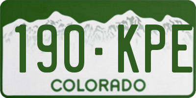 CO license plate 190KPE