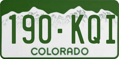 CO license plate 190KQI